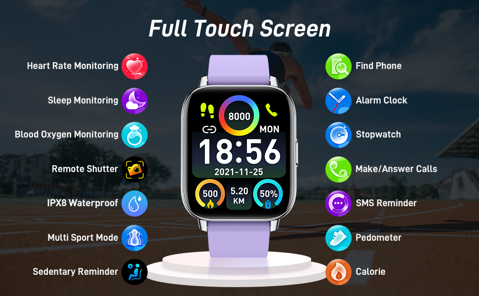 Smart Watch for Men Women Fitness (Make/Answer Call