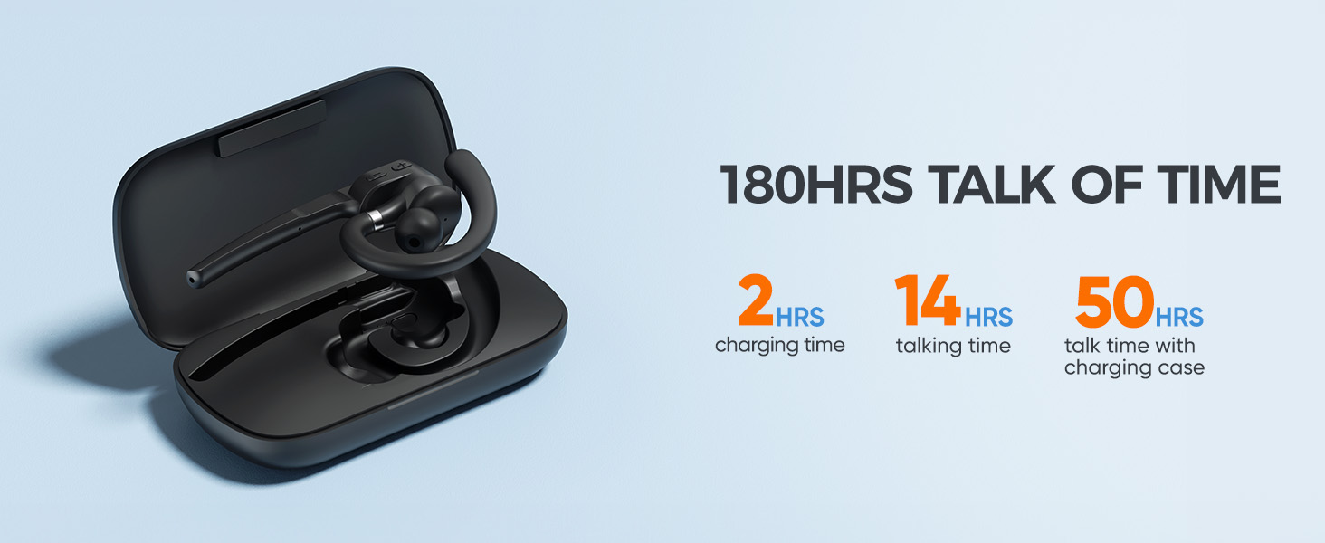 G5 Bluetooth Headset with Noise-Cancelling Mic Wireless Earpiece with USB Dongle