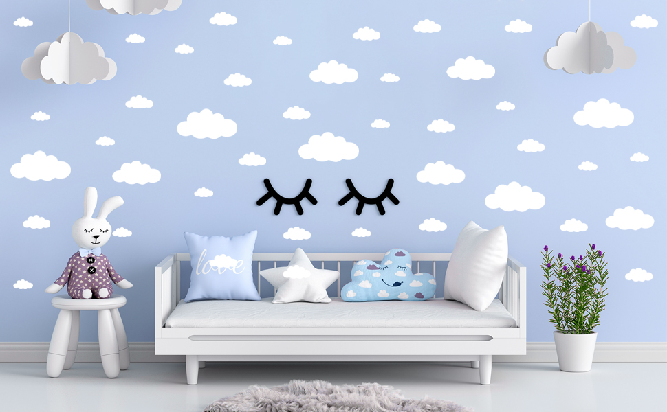 White Clouds Wall Decal
