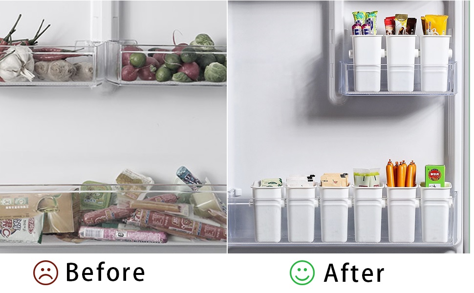 MosQuick® Set of 4 Fridge Door Organiser, space saving organizer for