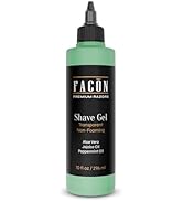 Facón Transparent Shaving Gel for Men with Aloe Vera, Cooling Menthol, Peppermint & Jojoba Oil Sc...
