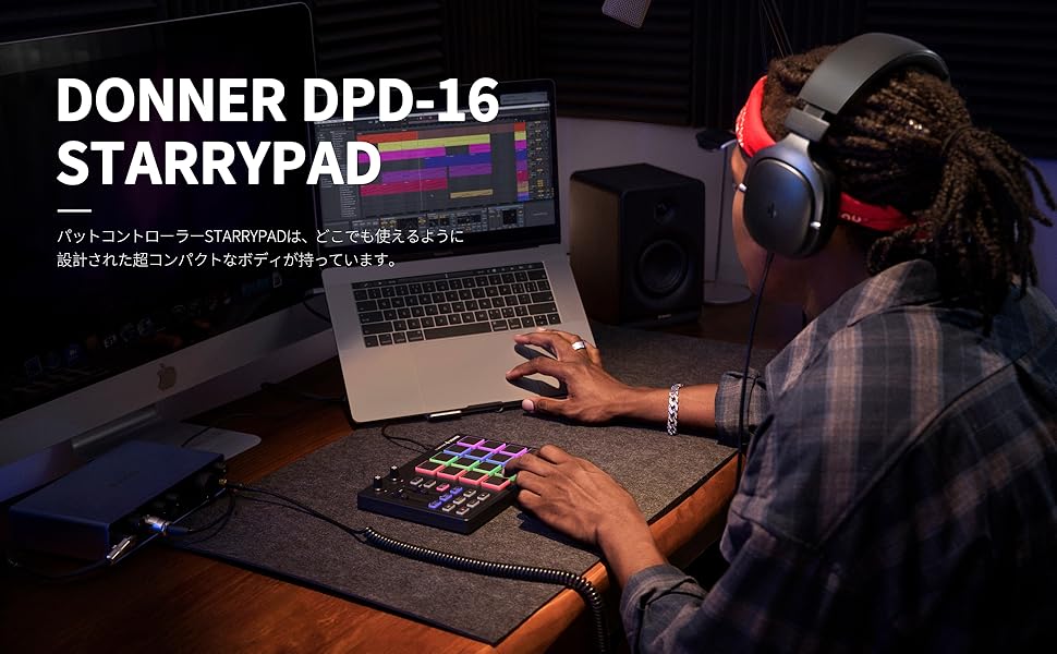 Amazon Donner MIDIコントローラー 16パッド USB Typec 音楽制作 バックライト付き 日本語取扱説明書