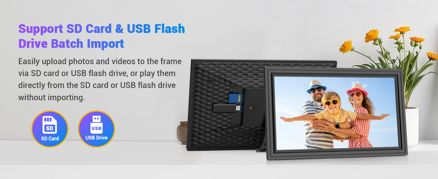 Uhale 15.6" Digital Picture Frame 64GB Storage 1920x1080