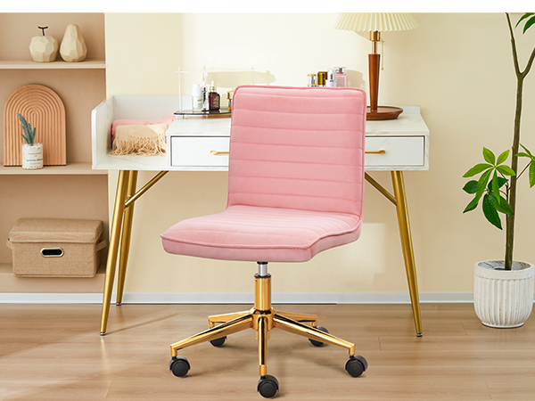 Amazon.com: Furnimart Pink Swivel Armless Desk Chair with