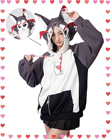 Amazon.com: Cosfun Cosplay Hoodies Fox Cat Ears Hoodies Full