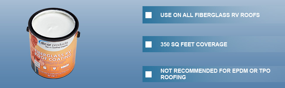 Fiberglass RV Roof Coating System, White