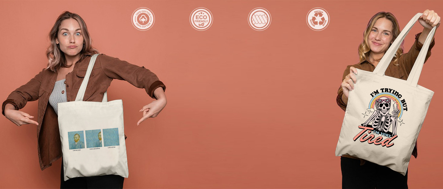 Canvas Tote Bag Cute Aesthetic For Women School Grocery