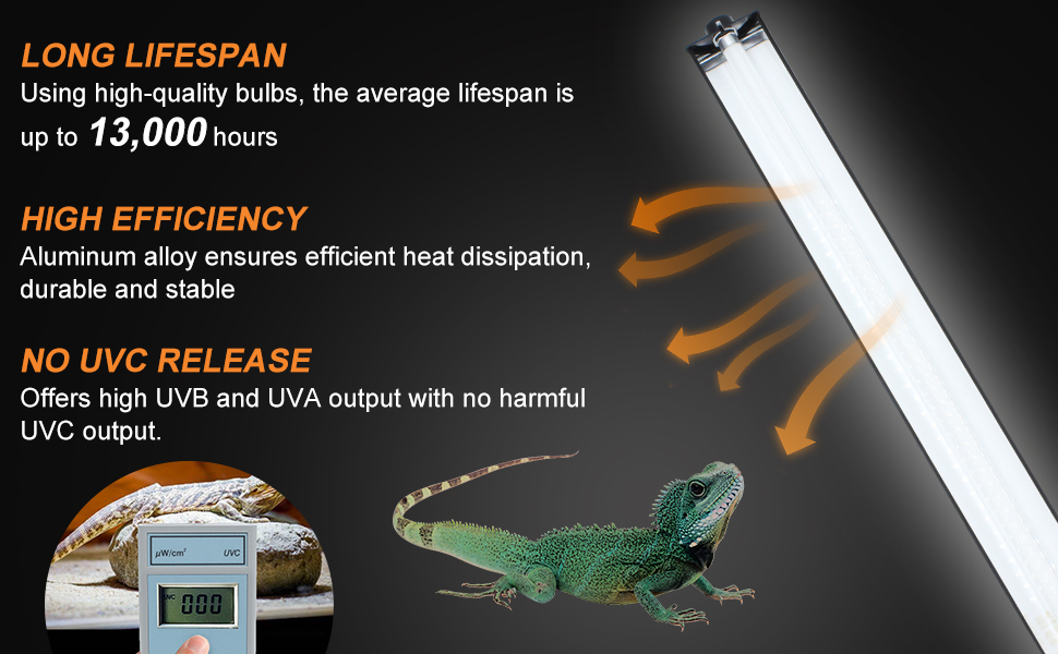 FOUDOUR 24W T5 HO UVB Reptile Light Fixture Combo Kit