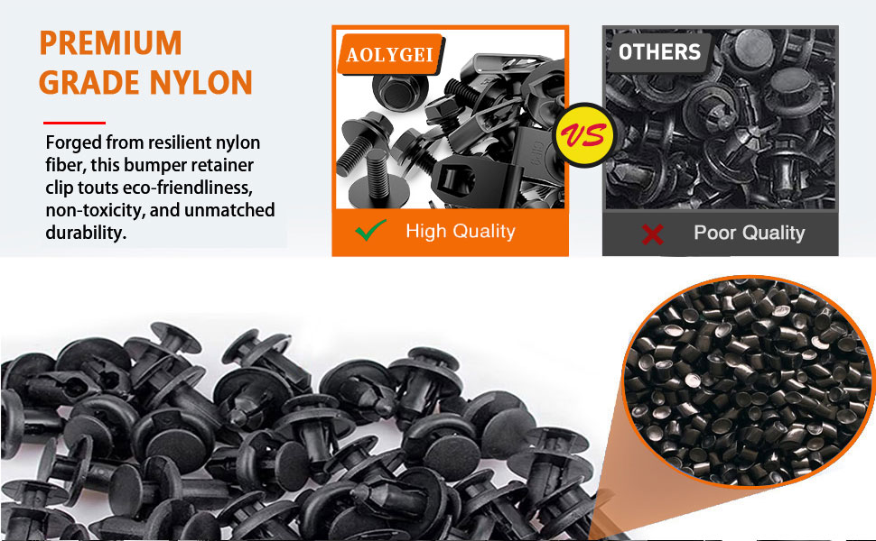 AOLYGEI Universal Plastic Fender Clips 200 Pcs Push Bumper Fastener