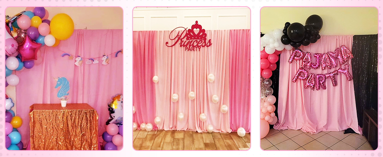 KUKUSOUL Pink Curtain Backdrop