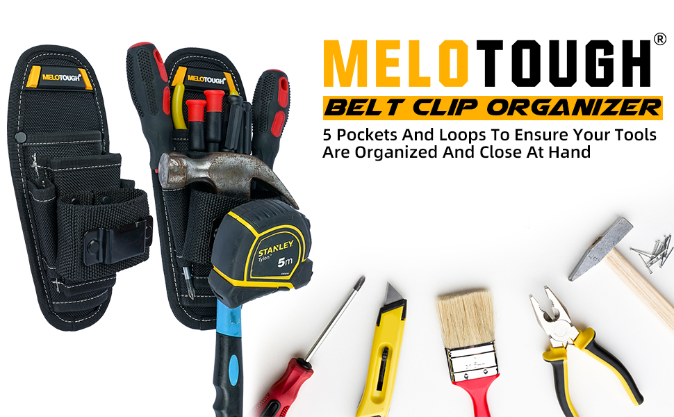 MELOTOUGH Small Tool Pouch with Belt Clip,Small Tool Holder Pouch, Min