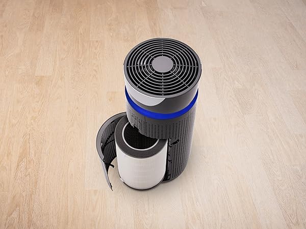 filter being placed into purifier