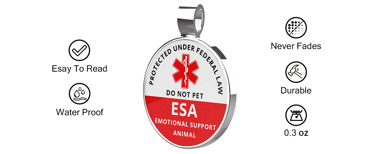 MYLUCKYTAG ESA Emotional Support Animal Tag