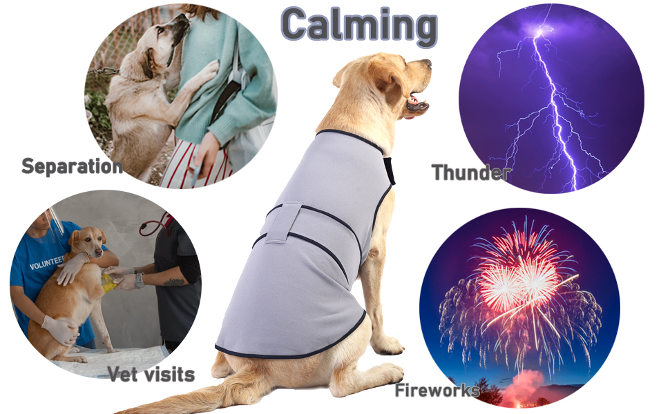 Sychien Dog Anxiety Dog Jacket,Dog Thunder Calming Shirt