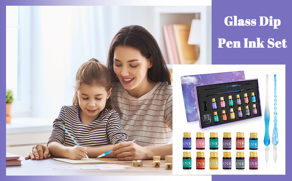 Glass Dip Pen Ink Set