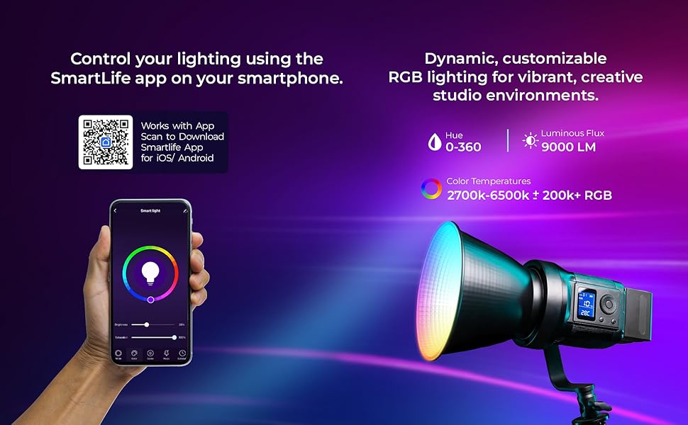 Digitek (DCL-100WBC DC RGB Combo) Light with 18 CM Reflector with AC/DC