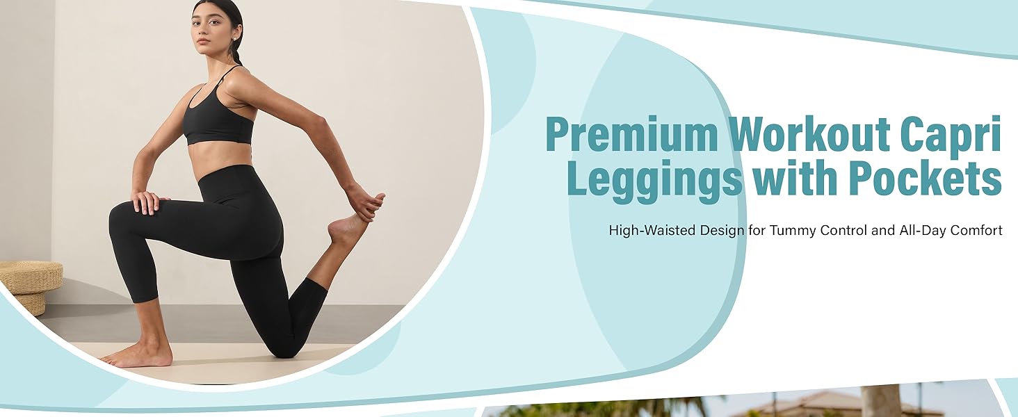 Capri Leggings for Women High Waisted Capri Leggings for Women Tummy Control Yoga Pants Women