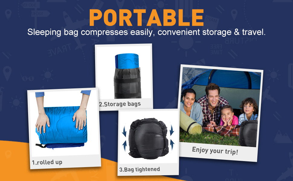 Double Sleeping Bag, King Size Sleeping Bag for Adult Two Person