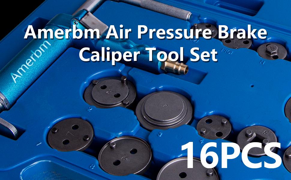 Amerbm 16PCS Air Pressure Brake Caliper Tool Set Wind Back