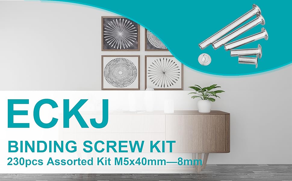 ECKJ 230Pcs(115 Pair) Phillips Chicago Binding Screws