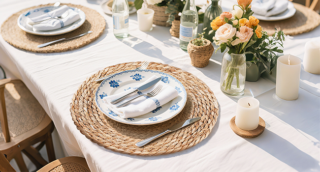 AIMSEAL 13 Inch Woven Placemats Set for Dining Table Decor