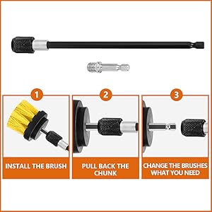 drill brush with rod
