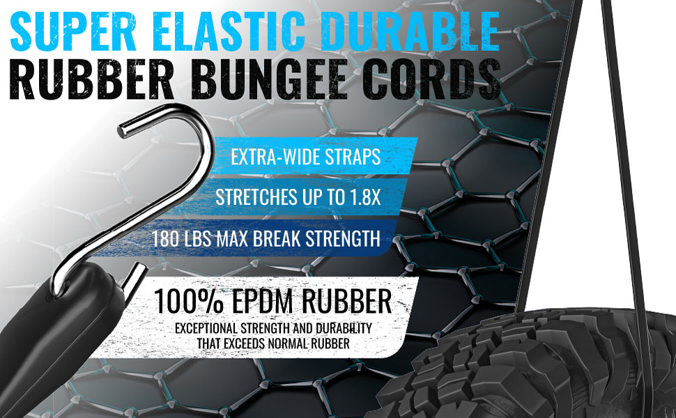 EPDM rubber bungee cords 21 inch