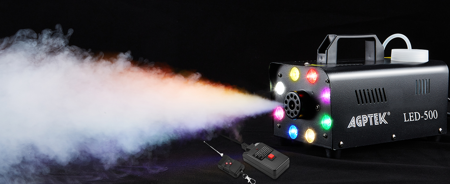 Fog Machine, AGPTEK 500W Portable Led Smoke Machine with