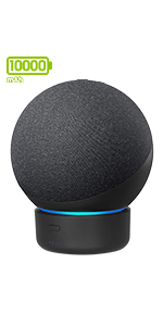 EchoDot 本体andバッテリーベース ワイヤレスポータブルステレオ化セット 新しいEcho-Dotと互換性のある5つのバッテリーベース,第4世代の