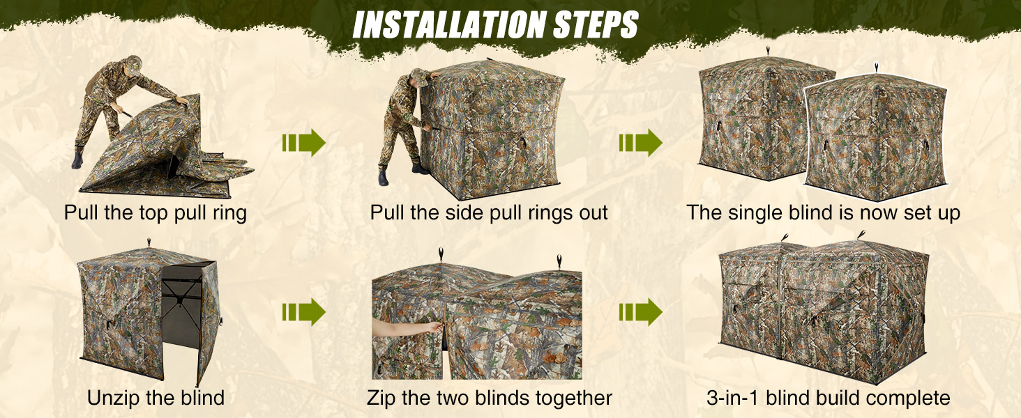 TIDEWE Hunting Blind See Through 3in1 with Carrying Bag, 46 Person