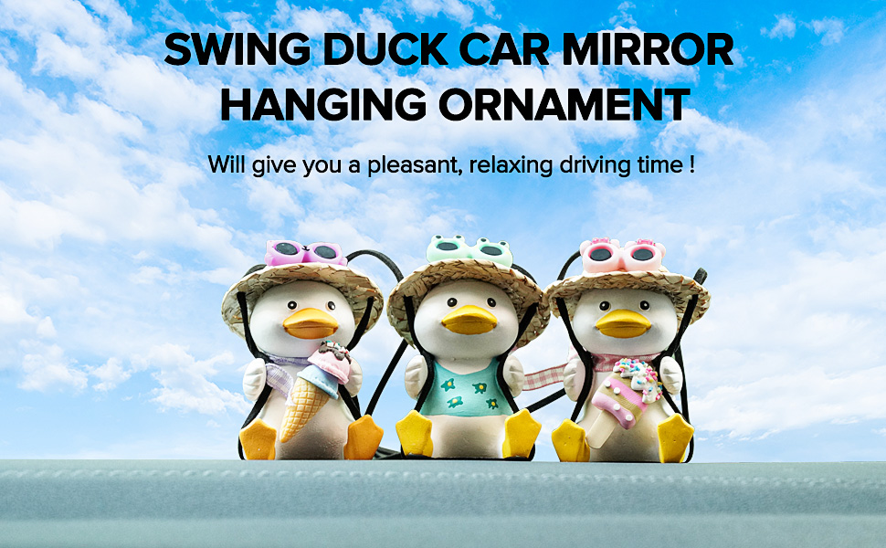 Swing Duck Car Hanging Ornament Cute Swing Duck Car Pendant