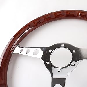 ウッド製 3スポーク ステアリングリベット打ち❣️珍品❣️ イタルボランテ ウッドステアリング 3スポーク 6穴 - メルカリ