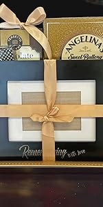 Remebering With Love Sympathy GIft Basket for Men for Women with Etched Frame and Gourmet Snacks