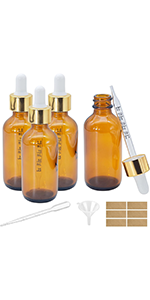 2 oz Glass Dropper Bottles with Measured Dropper