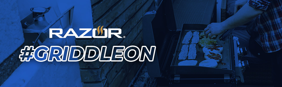 Razor Griddle GGC2030M 25" 2 Burner LP Propane Gas with Folding Shelf, Steel