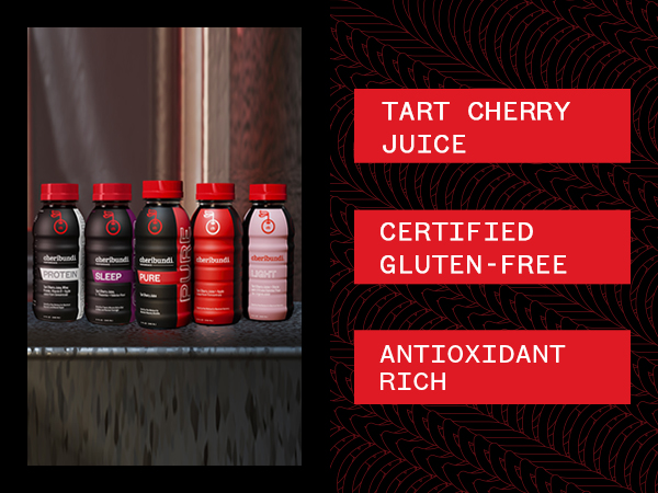 Cheribundi Tart Cherry Juice Sleep | Tart Cherry Juice with L-Theanine & Valerian Root 