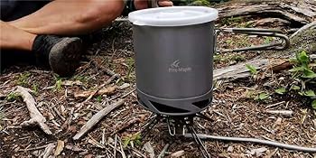 Pot is great with Fire Maple backpacking stoves.