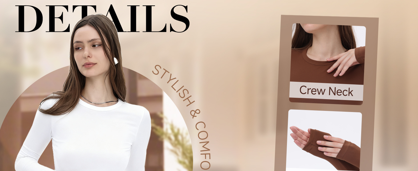 GAYHAY 3 Pack Long Sleeve Shirts for Women Basic Tops Crew Neck Fitted Tight Workout Tees Y2K Clothes Going Out Fashion 2025 6 basic long sleeves for women