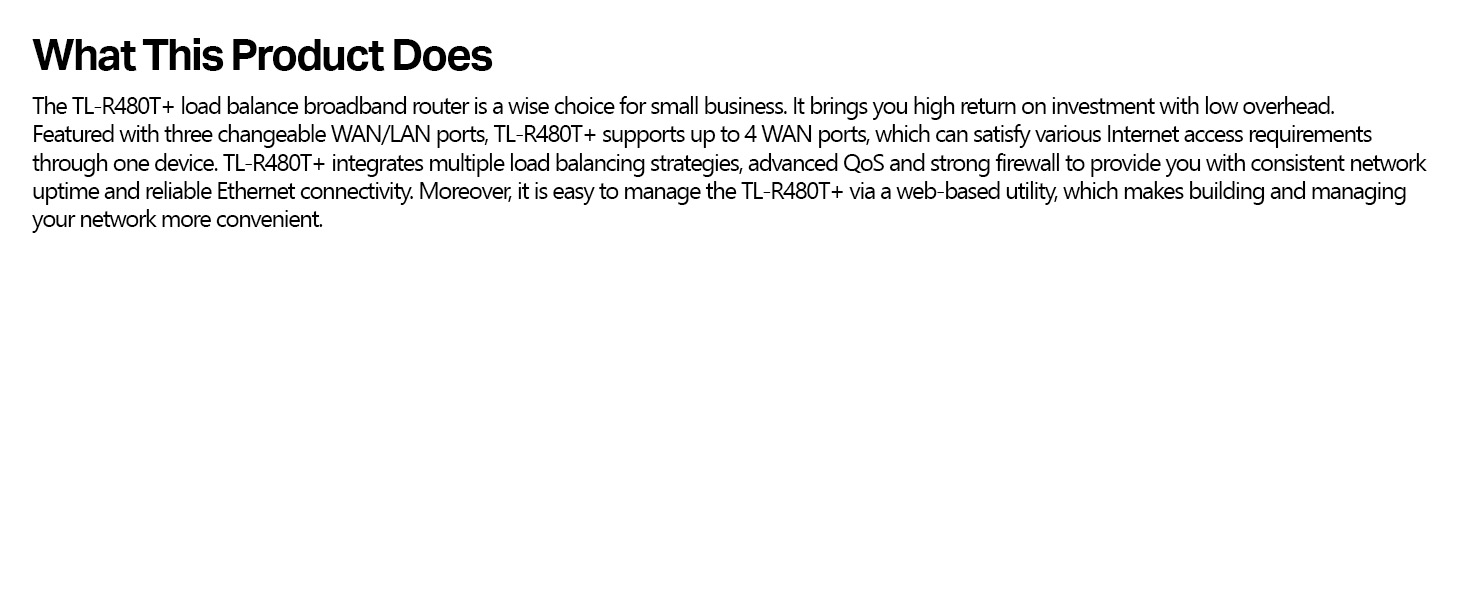 TL-R470T+ Load Balance Broadband Router