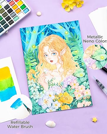 Ohuhu Oil Paint Set, 24 Oil-Based Colors... 14 ohuhu watercolor paint