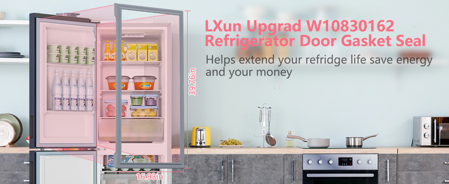LXun Upgrade W10830162 Refrigerator French Door Gasket
