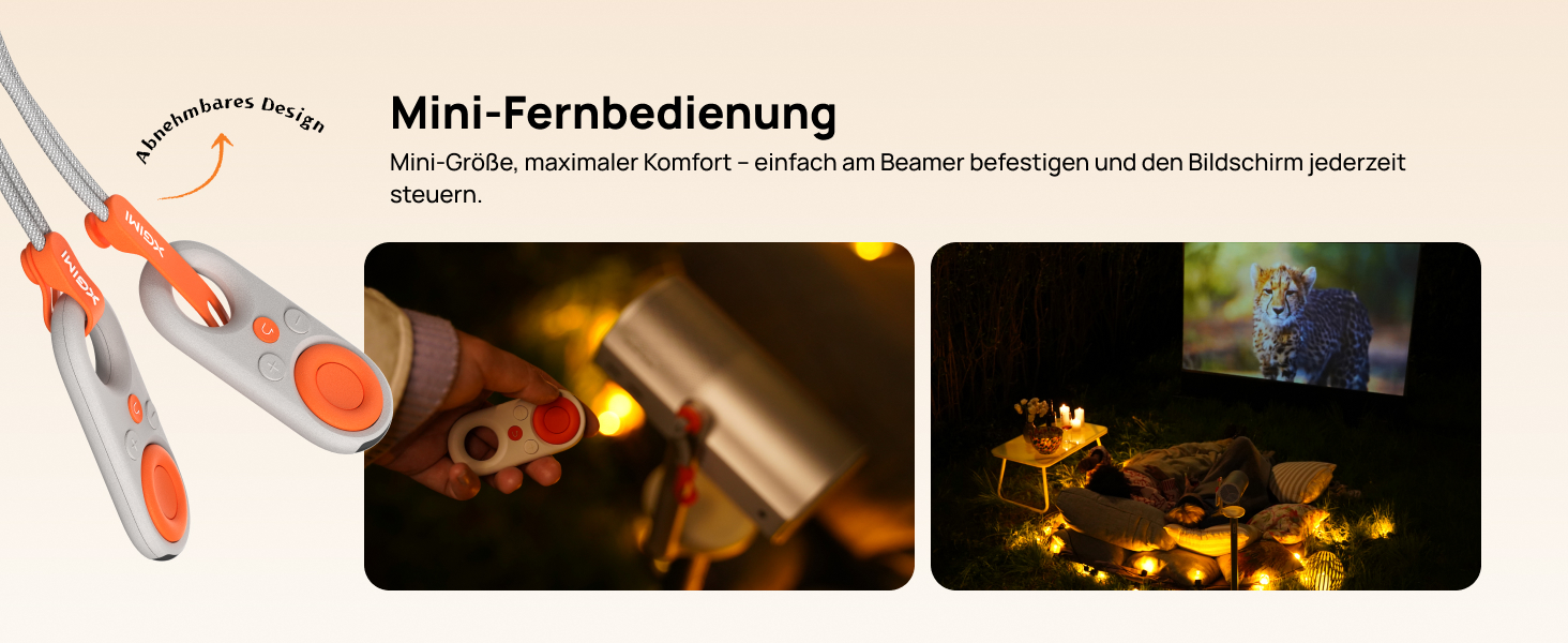 Mini projecteur LED portable d'extérieur 1080p avec batterie pour home cinéma