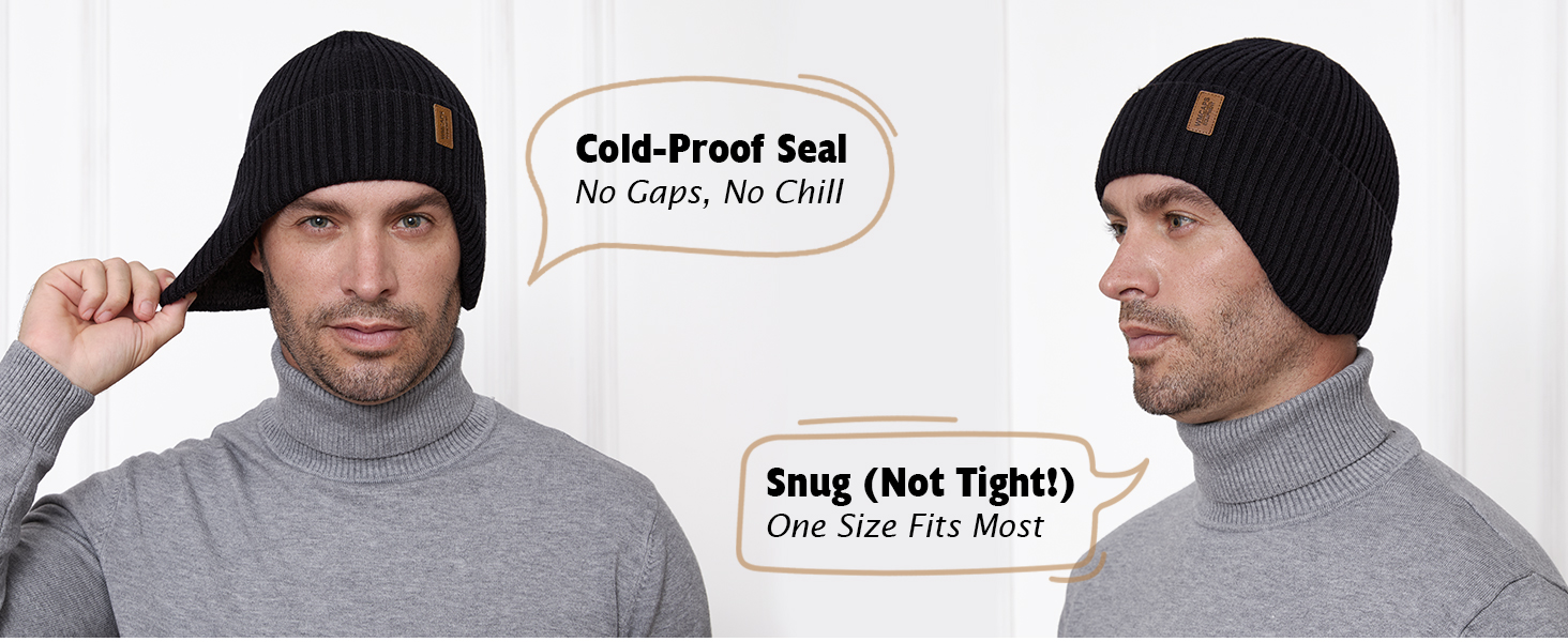 Wmcaps Elastic winter beanie fits most head sizes snugly