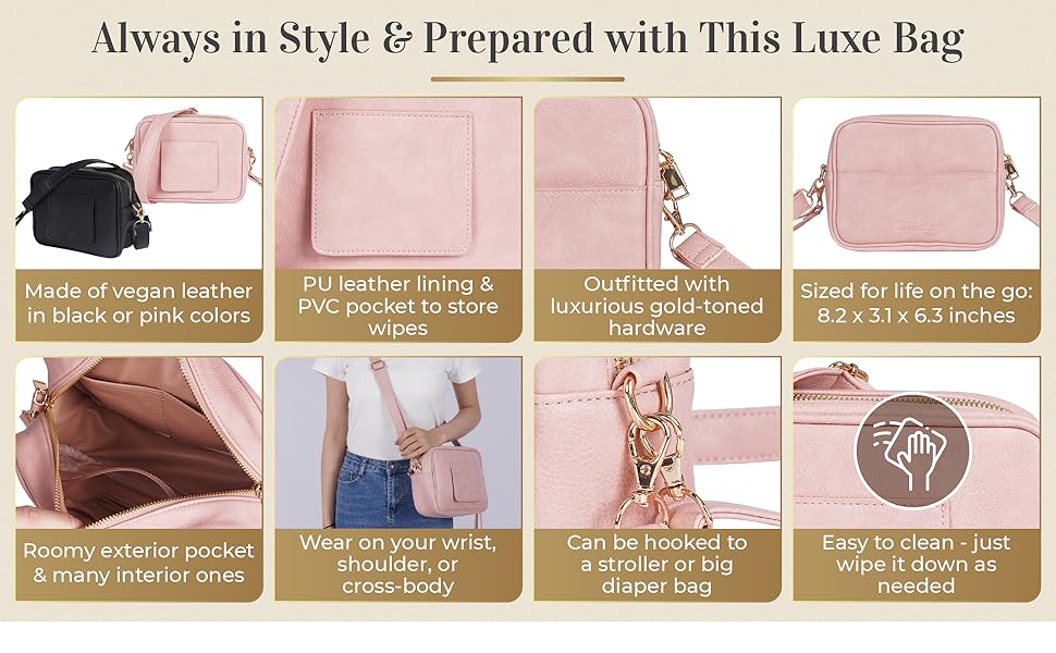 Crossbody Purse With Multipurpose Wipe Dispenser 