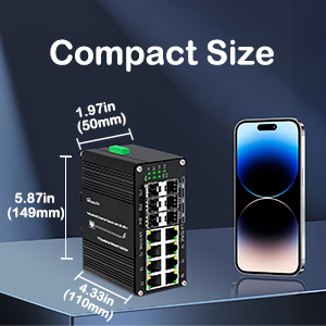 Industrial Mini Fiber Switch cmopact size easily installed on the desktop