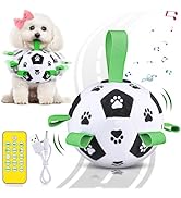 QDAN Interactive Dog Toys, Moving Dog Balls with Straps, Remote Control, Jumping Rolling Bouncing...