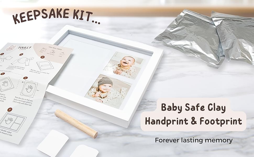 baby safe clay handprint and footprint frame