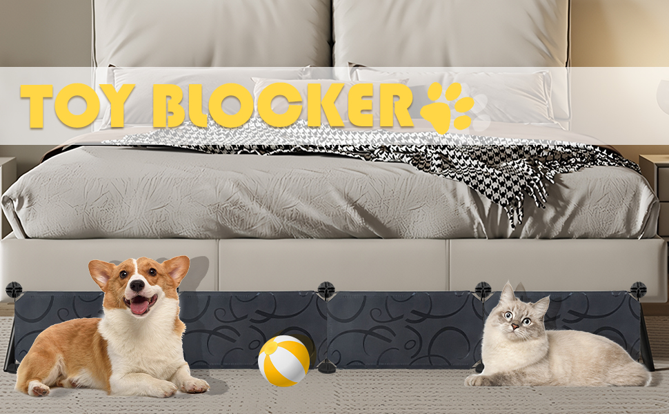 Under Bed Blocker for Pets, 83”L x 7”H Keep Toys from
