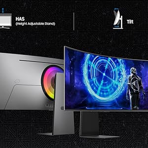 Samsung odyssey gaming monitor oled 34 inch 34” wqhd qhd height adjust pivot swivel