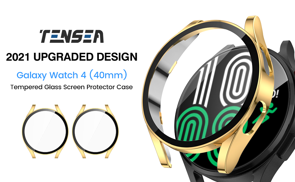 [2Pack] Tensea for Samsung Galaxy Watch 4 Screen Protector Case 40mm Accessories